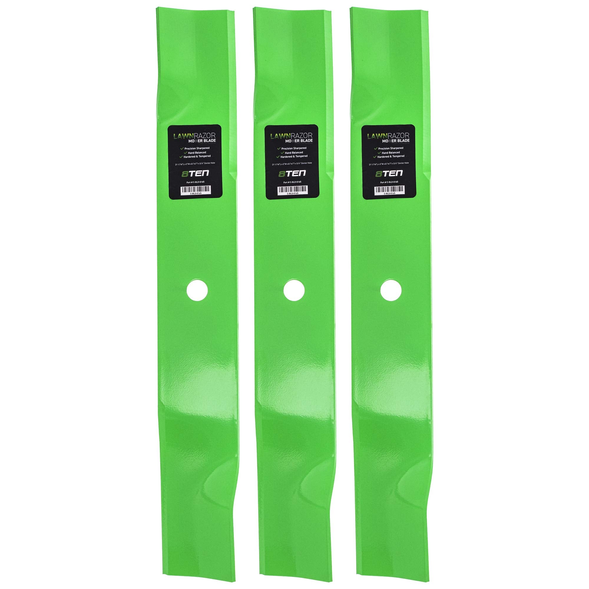 8Ten Lawnrazor Mower Blade Set For Cub Cadet 60 Inch Cut Decks 02005019 942-04415 01005338 742-04415 (High-Lift)