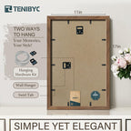 Tenibyc 11X17 Walnut Poster Frame 3 Pack With Hd Glass - Natural Brown, Solid Wood Picture Frame, Wall Gallery Frame