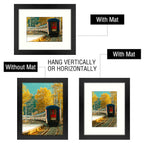 Golden State Art, 8X10 Picture Frame In Black, Display 5X7 With Mat Or 8X10 Without Mat, Tabletop Display And Wall Gallery Displ