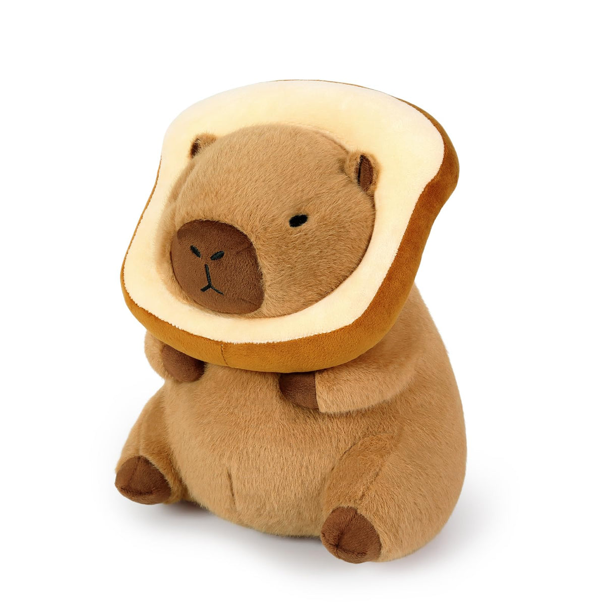 Ditucu Cute Capybara Plush Pillow With Wearable Toast Headgear Stuffed Animal Bread Capibara Plushies Toys Gifts For Kids Brown