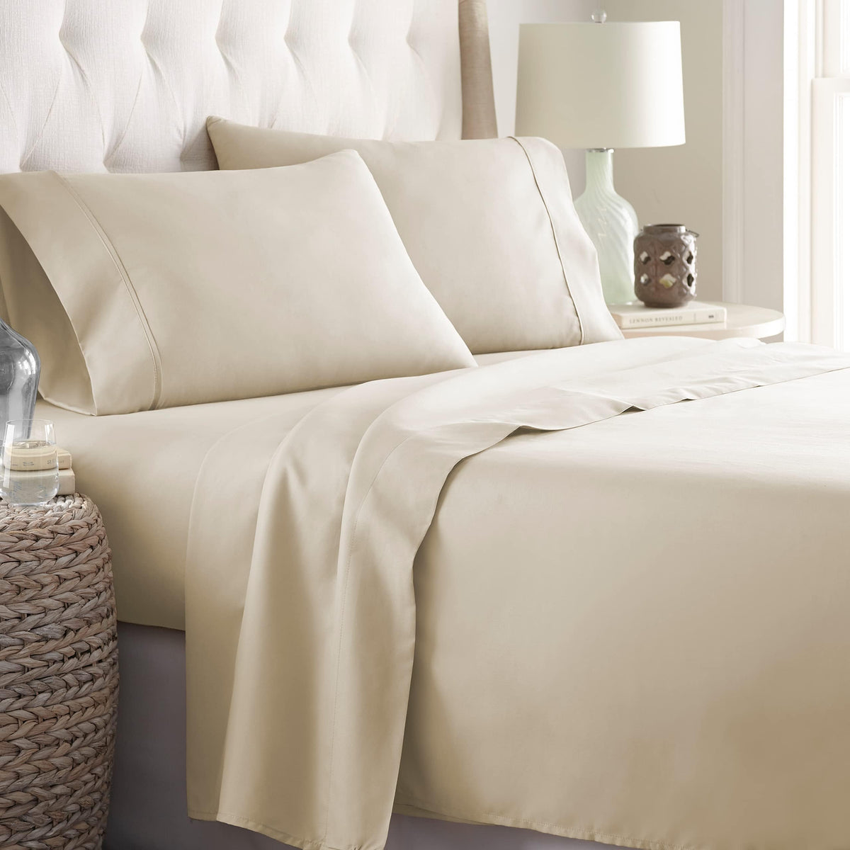 Danjor Linens Twin Sheets Set - Hotel Luxury Essential Bedding - 4 Pc Soft Bedding & Pillowcases Set With Deep Pockets - Breatha