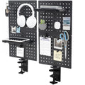 VIVO Steel Clamp-on Pegboard, 24 x 20 inch Magnetic Peg Board, Office Accessory Organizer, Above or Below Desk Placement, Black,
