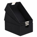 3 Pack Storage Bin for Shelves, Foldable Fabric Storage Baskets for Organizing, Rectangle Wardrobe Organizer with Wooden Handles