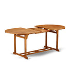 East West Furniture Bscm72Cana Beasley 7 Piece Patio Dining Set Consist Of An Oval Outdoor Acacia Wood Table And 2 Folding Arm 4 Side Chairs, 36X78 Inch
