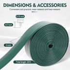 Lukloy 2' Wide Vinyl Straps For Patio Chairs Repair 20Ft Long Patio Garden Furniture Replacement Straps With 20 Rivets, Dark Green