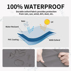 Easy-Going Outdoor Ottoman Cover, Waterproof Patio Ottoman Cover, Heavy Duty Outdoor Furniture Cover With Padded Handles (34'X24'X17', Gray/Dark Gray)