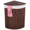 Julimoon Laundry Hamper with Lid, Bamboo Laundry Basket with Removable Liner and Handle, Clothes Basket for Laundry Organize, Cl
