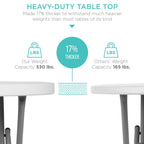 Best Choice Products 32In Bar Height Folding Table, Round Indoor Outdoor Accessory For Patio, Backyard, Dining Room, Events W/Thick Table Top, Metal Frame, Locking Legs, 330Lb Weight Capacity - White