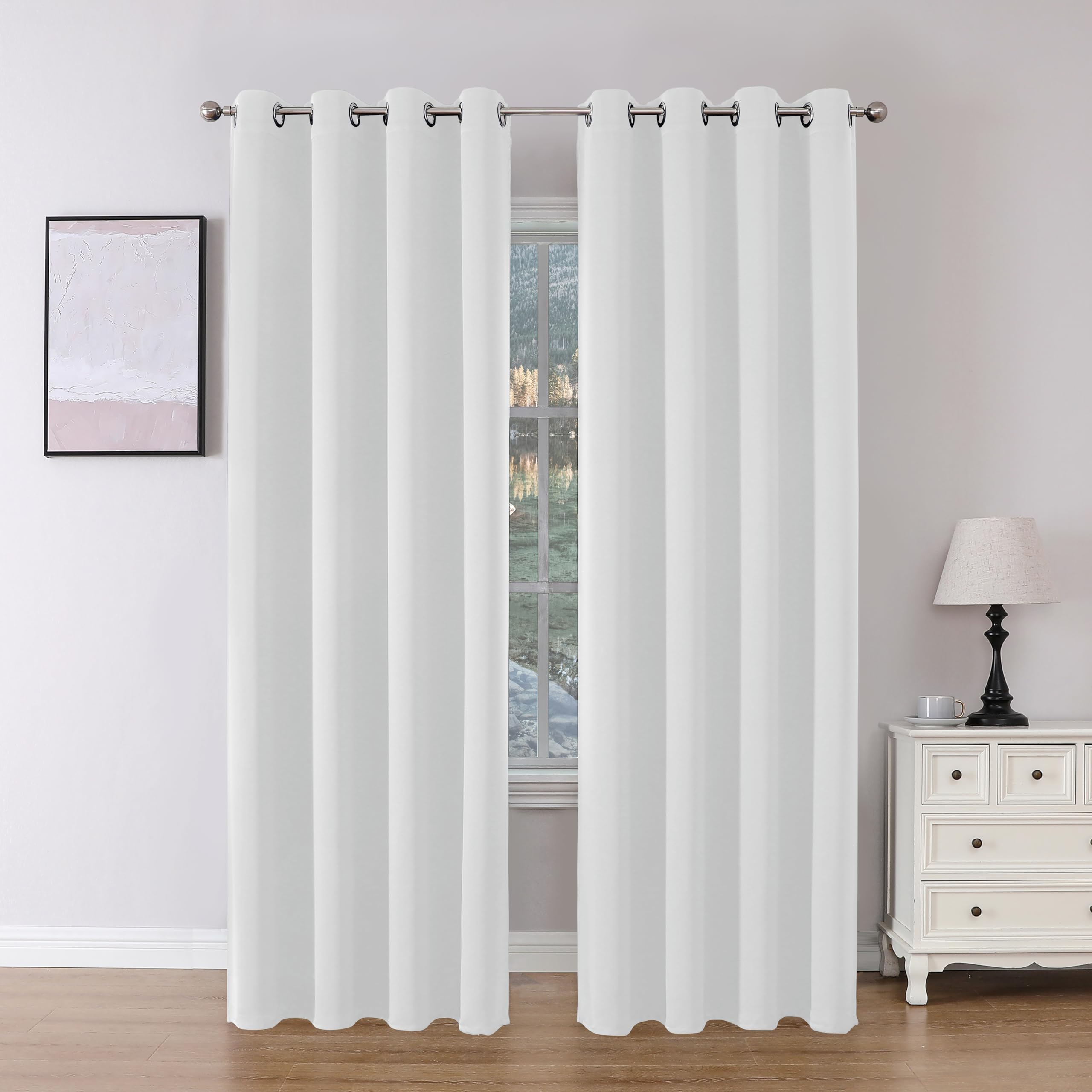 Joydeco Blackout Curtains 95 Inch Length 2 Panels Set, Thermal Insulated 95 Long Curtains& Drapes 2 Burg, Room Darkening Grommet