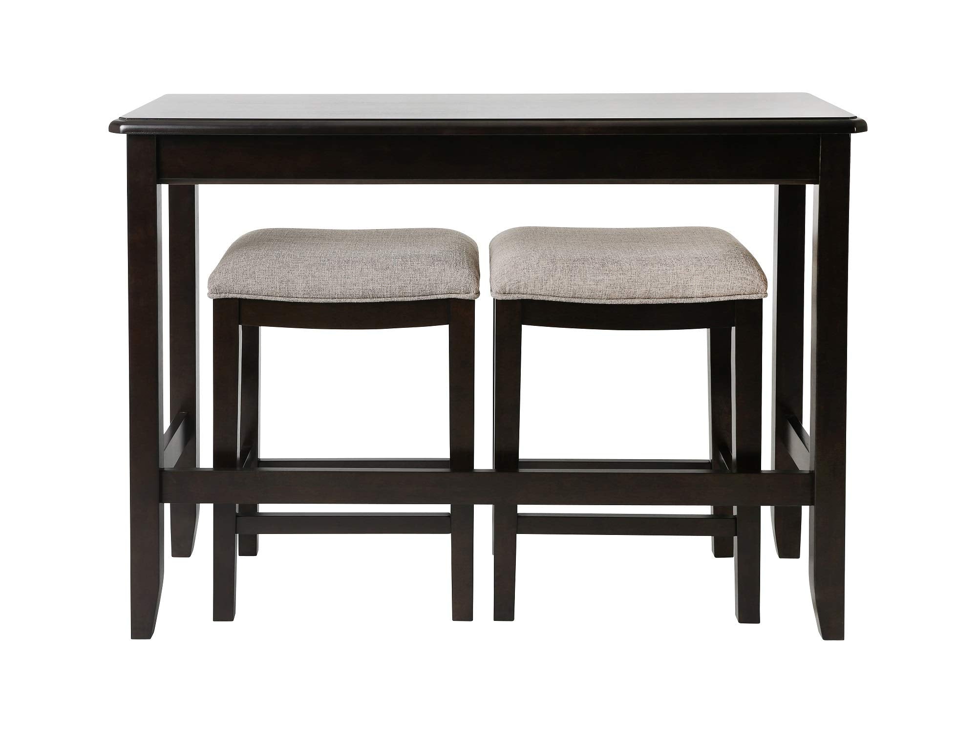 New Ridge Home Goods Brevard Pub Set of Two Sofa Table with Stools, Espresso