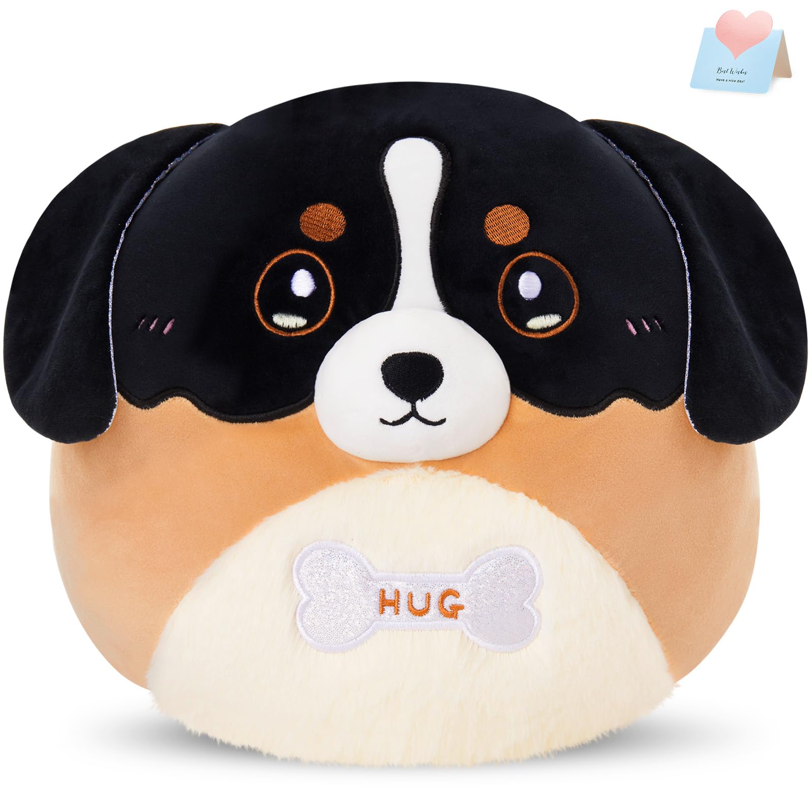 Cozyworld 12 ' Bernese Mountain Dog Plush Pillow, Cute Bernese Mountain Dog Stuffed Animal Soft Puppy Plush Toy Birthday Gifts