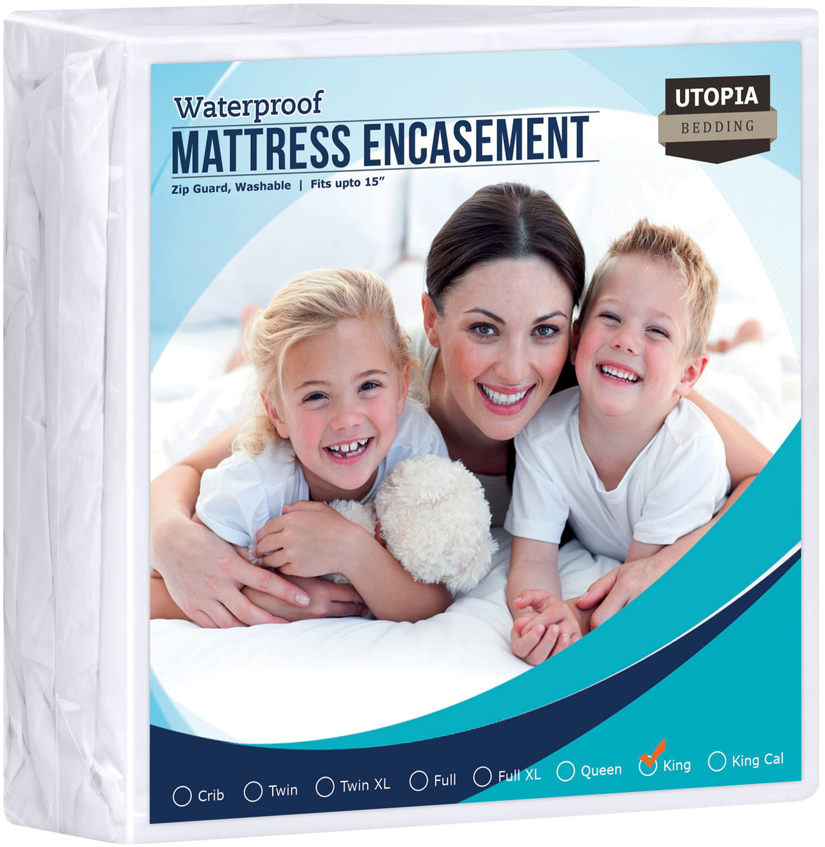 Utopia Bedding Zippered Mattress Encasement King - 100% Waterproof And Bed Bug Proof Mattress Protector - Absorbent, Six-Sided M