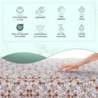 Feather & Stitch Softest 100% Cotton Sheets, 300 Thread Count Percale Weave Bedding, 16' Deep Pocket, Cooling Sheets, Breathable Bed Set, Hotel Premium Quality (King, Florence)