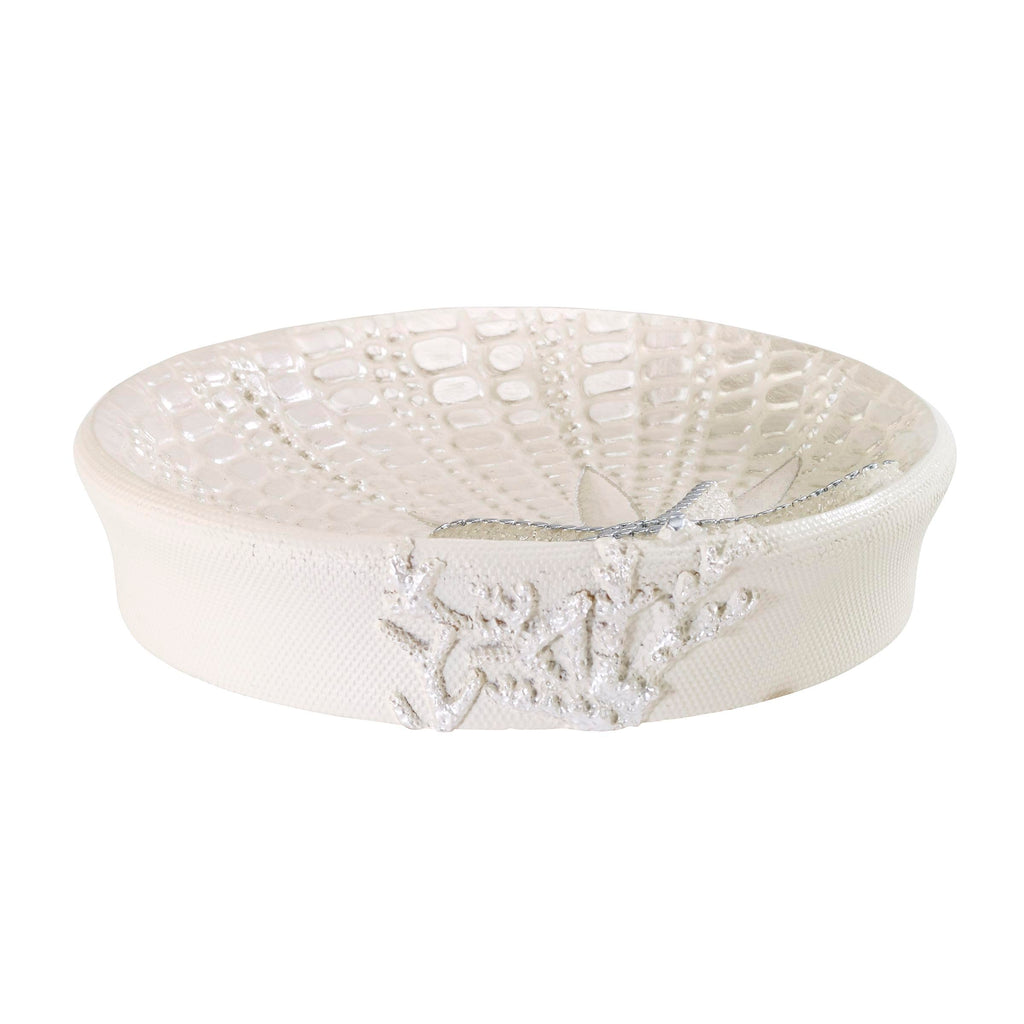 Avanti Linens - Soap Dish, Seashell Inspired Bathroom Accessories, Guest Bathroom Essentials (Sequin Shell Collection)