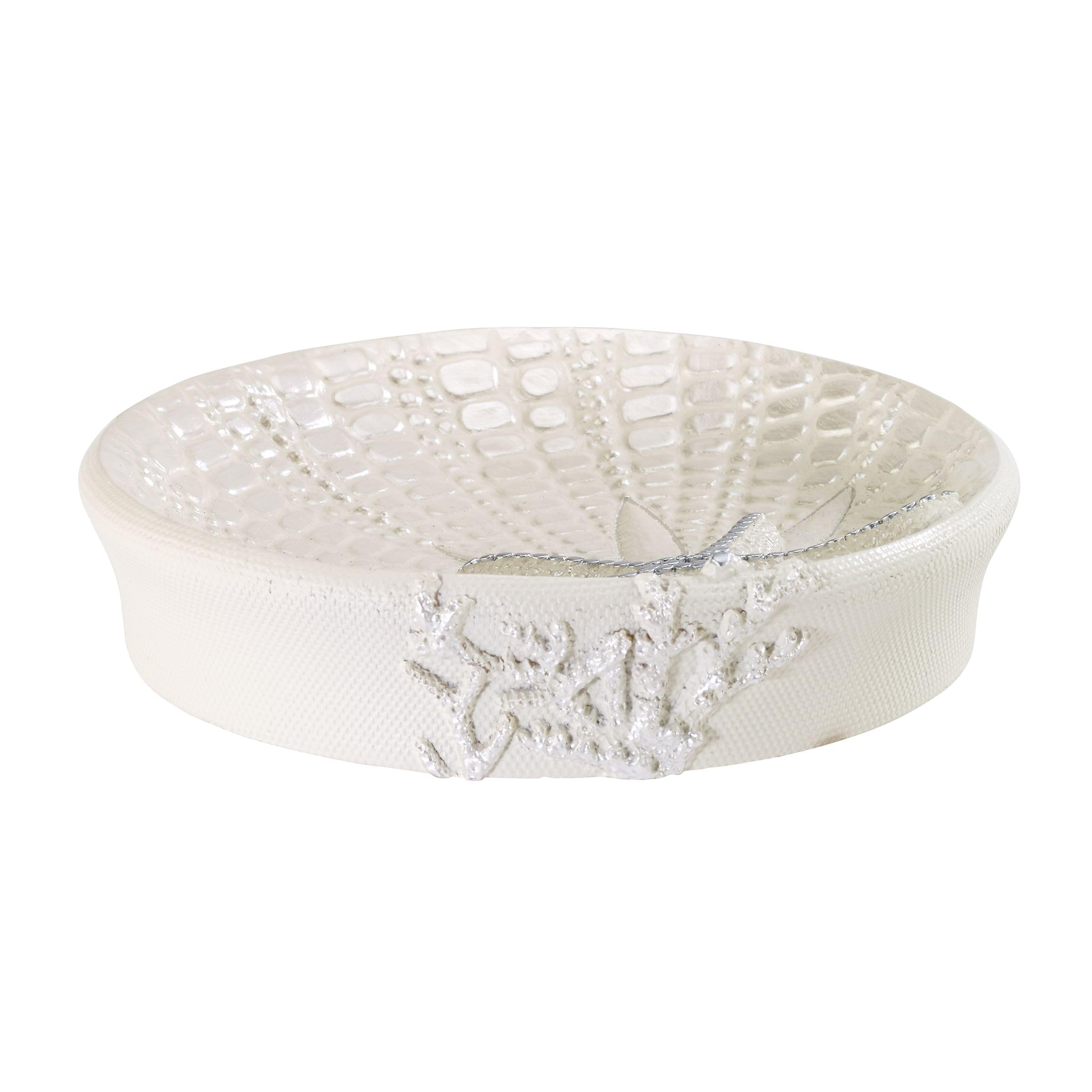 Avanti Linens - Soap Dish, Seashell Inspired Bathroom Accessories, Guest Bathroom Essentials (Sequin Shell Collection)