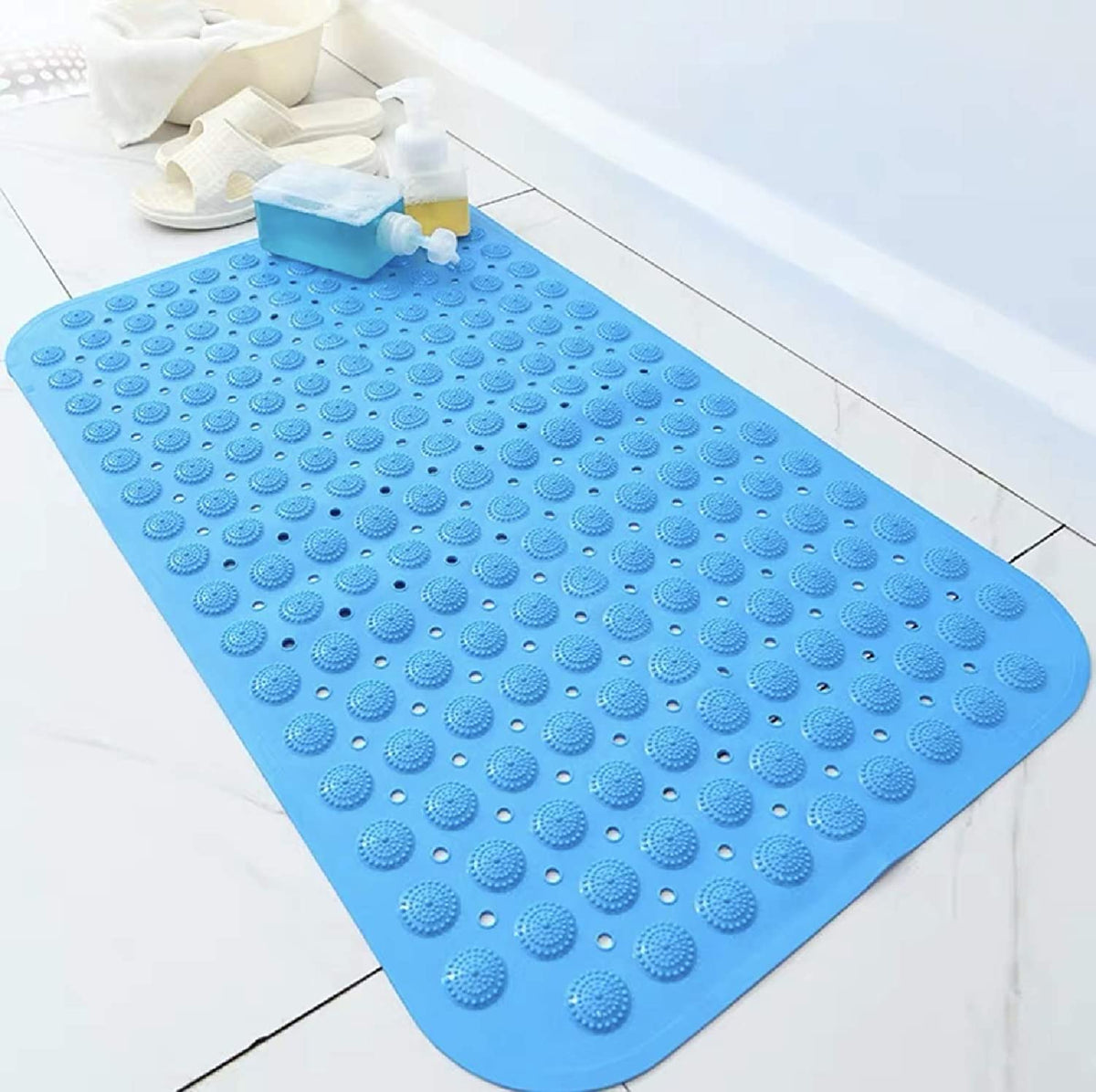 GREEVA AntiSlip Extra Long Bath Mat for Tub with Big Suction Cups and Drain Holes, Shower Rug for Bathroom and Shower | 70X 30