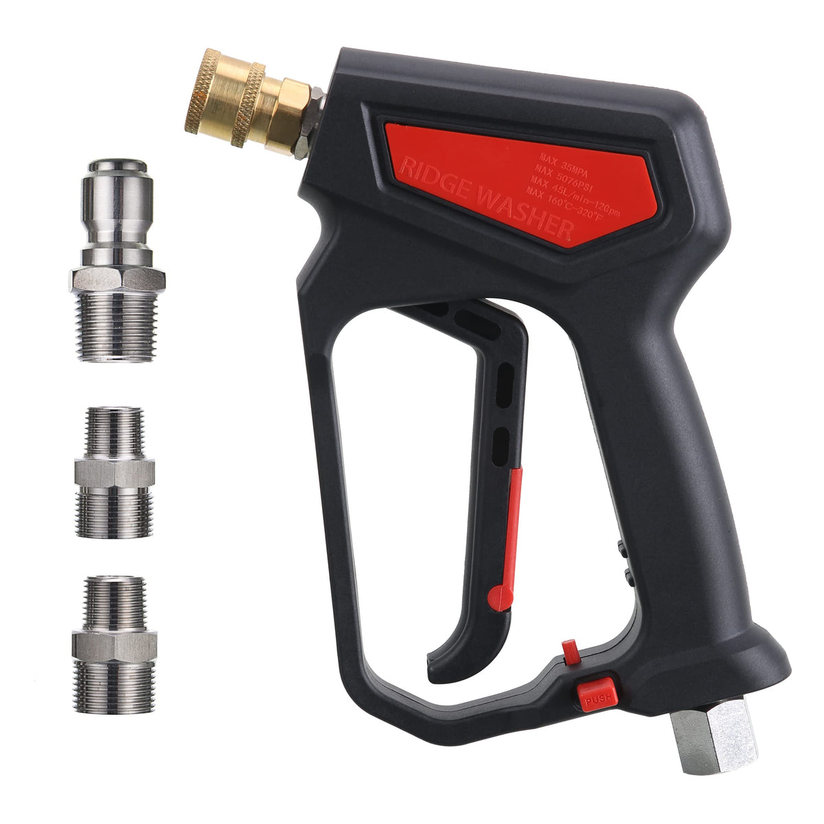 Ridge Washer Pressure Washer Gun 5000 Psi, 12 Gpm, High Pressure Spray Gun With 1/4' Quick Connector, 3/8' Quick Connect, M22-