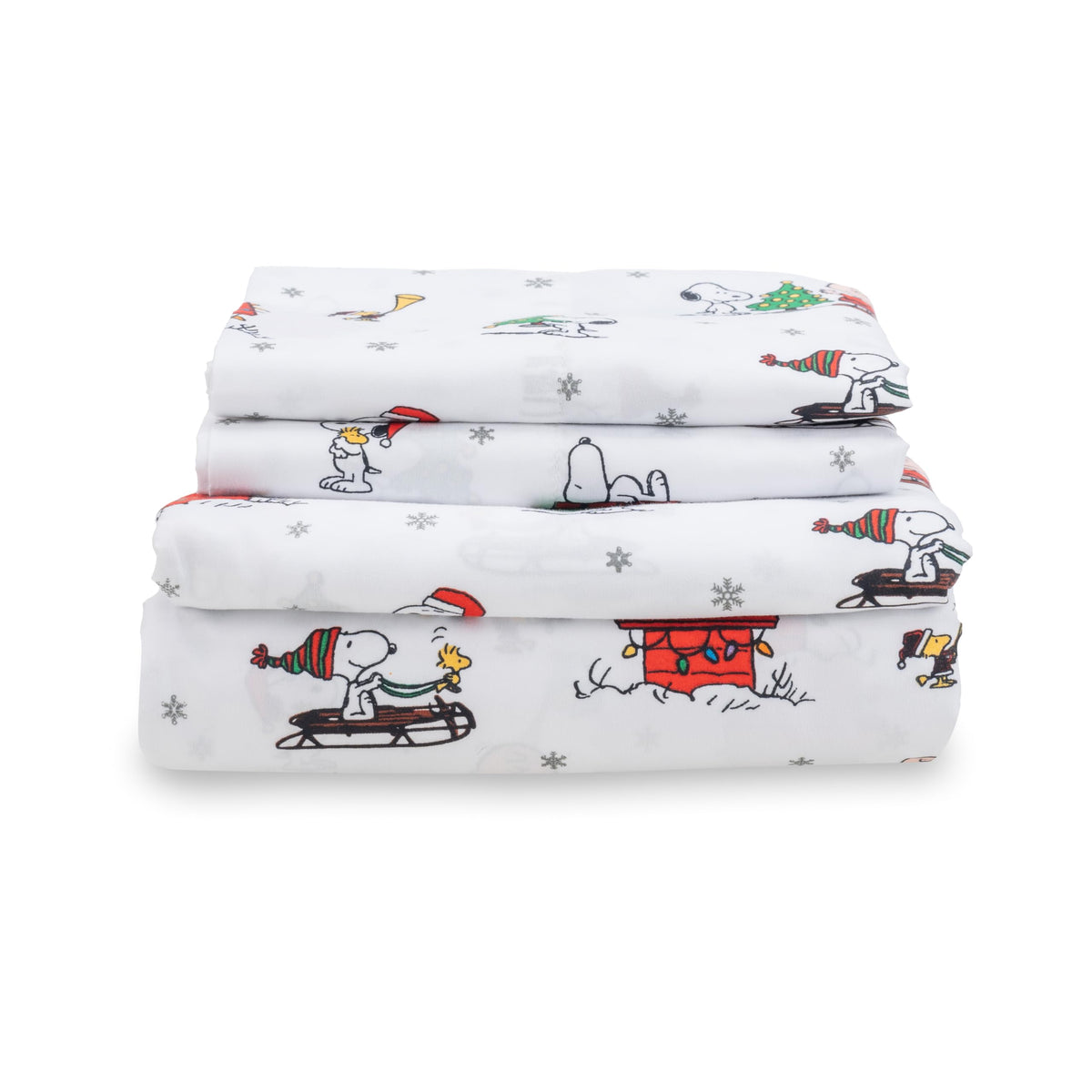 Berkshire Blanket Peanuts Kids Sheet Set Full Size - 4 Pieces,Cute Character Snoopy Printed Soft Microfiber Bed Sheets,Holiday H