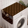 Ambesonne Abstract Washing Machine Organizer Pack Of 2, Cupcake Pattern With Hearts On Top Sweets Dark Toned Brown Background, A
