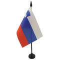 Slovenia Table Flag 4' X 6' - Slovenian Desk Flag 15 X 10 Cm - Black Plastic Stick And Base - Az Flag