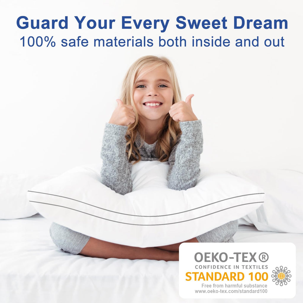 Premium Pillows Queen Size Set Of 2, Fluffy And Supportive 7D Down Alternative Bed Pillows, Luxury Soft Hotel Quality Gusseted P