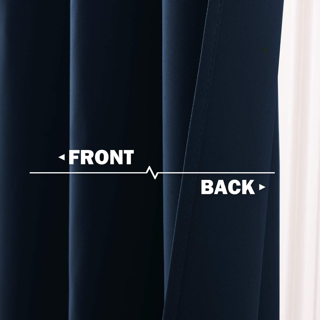 Nicetown Navy Tiers Blackout Curtains 30 Inche Long For Rv Kitchen Basement Thermal Insulated Grommet Small Window Curtain For Bathroom Cabinet,42 Inch Wide Per Panel, 2 Panels