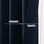 Nicetown Navy Tiers Blackout Curtains 30 Inche Long For Rv Kitchen Basement Thermal Insulated Grommet Small Window Curtain For Bathroom Cabinet,42 Inch Wide Per Panel, 2 Panels