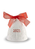 LLADR   2021 Christmas Bell Red. Porcelain Christmas Bell