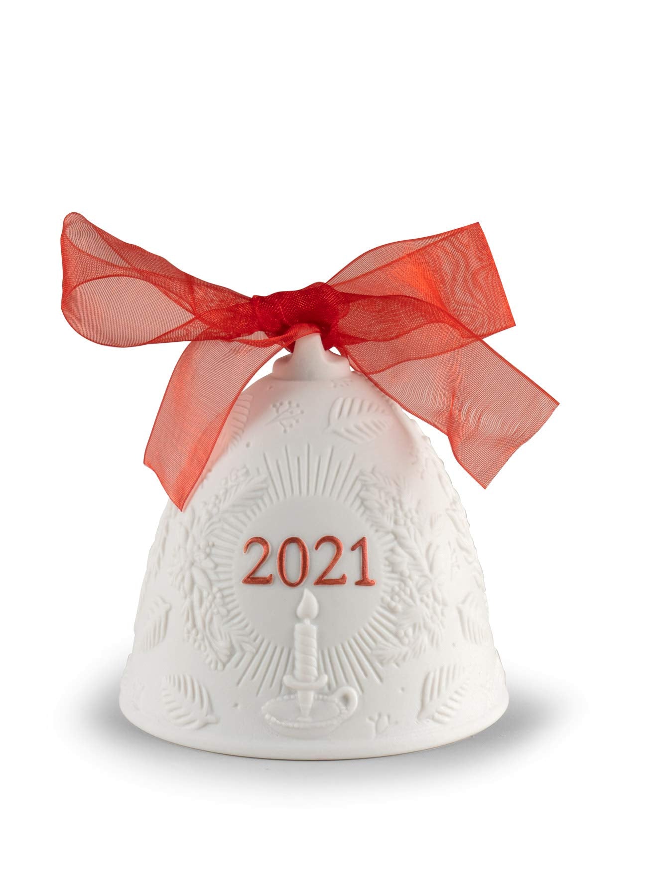 LLADR   2021 Christmas Bell Red. Porcelain Christmas Bell