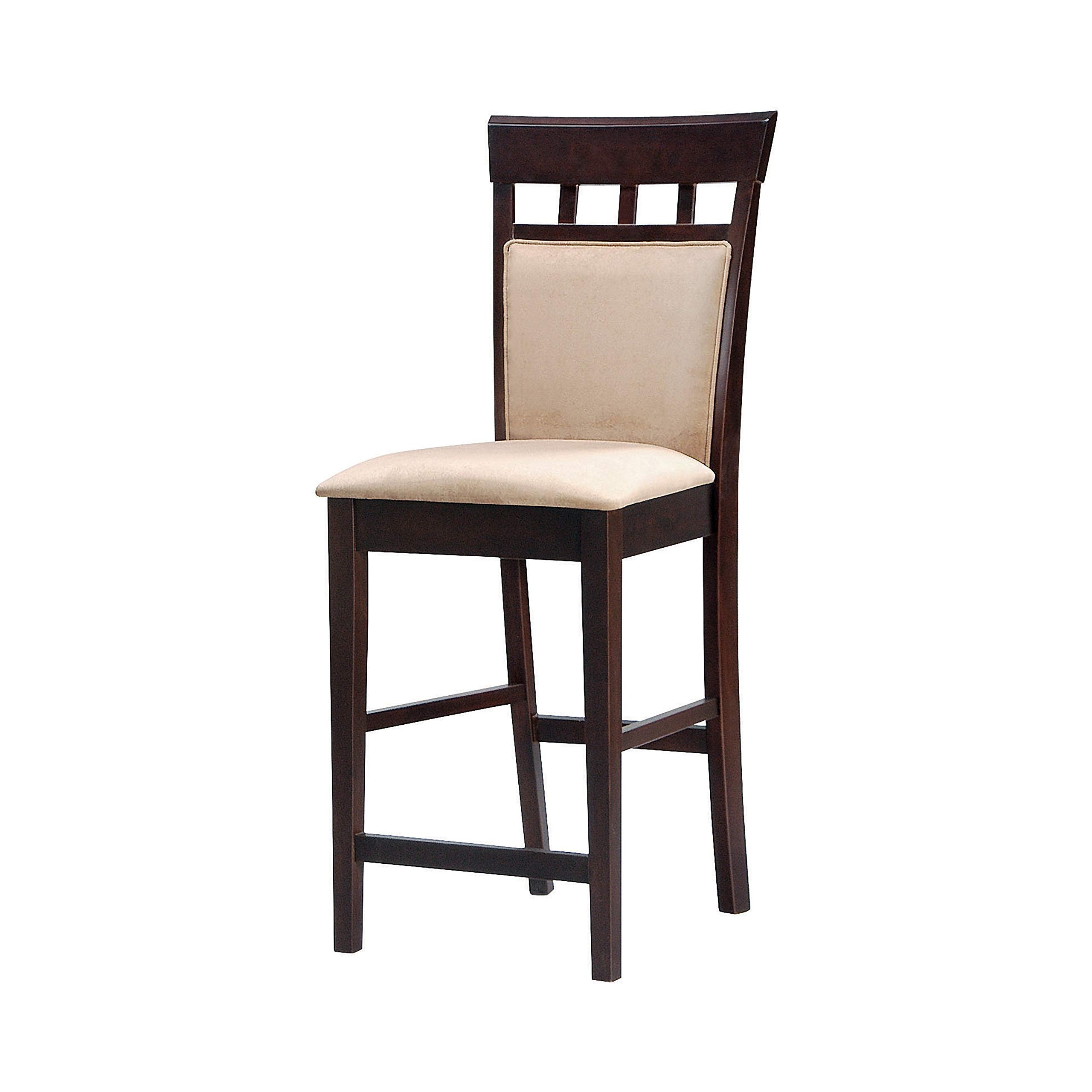 Gabriel 24" Upholstered Panel Back Counter Stools, Cappuccino & Tan (Set of 2)