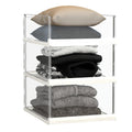 Covetree 3 Pack Stackable Closet Organizers and Storage Shelves  Transparent Sweater Organizer for Closet, Bathroom, Kitchen, C