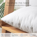Phantoscope Pillow Inserts, 100% Virgin Fiber Hypoallergenic Polyester Throw Pillow Inserts, Square Pillows For Couch, Sofa, Bed, 20X20 Inch (Pack Of 2)