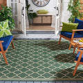 SAFAVIEH Courtyard Collection Area Rug - 10 x 14, Dark Green & Beige, Trellis Design, Non-Shedding & Easy Care, Indoor/Outdoor
