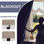 Jiuzhen Blackout Curtains For Bedroom - Thermal Insulated Room Darkening Rod Pocket Curtains For Living Room, Set Of 2 Panels With Tiebacks, 38 X 63 Inch Length, Camel