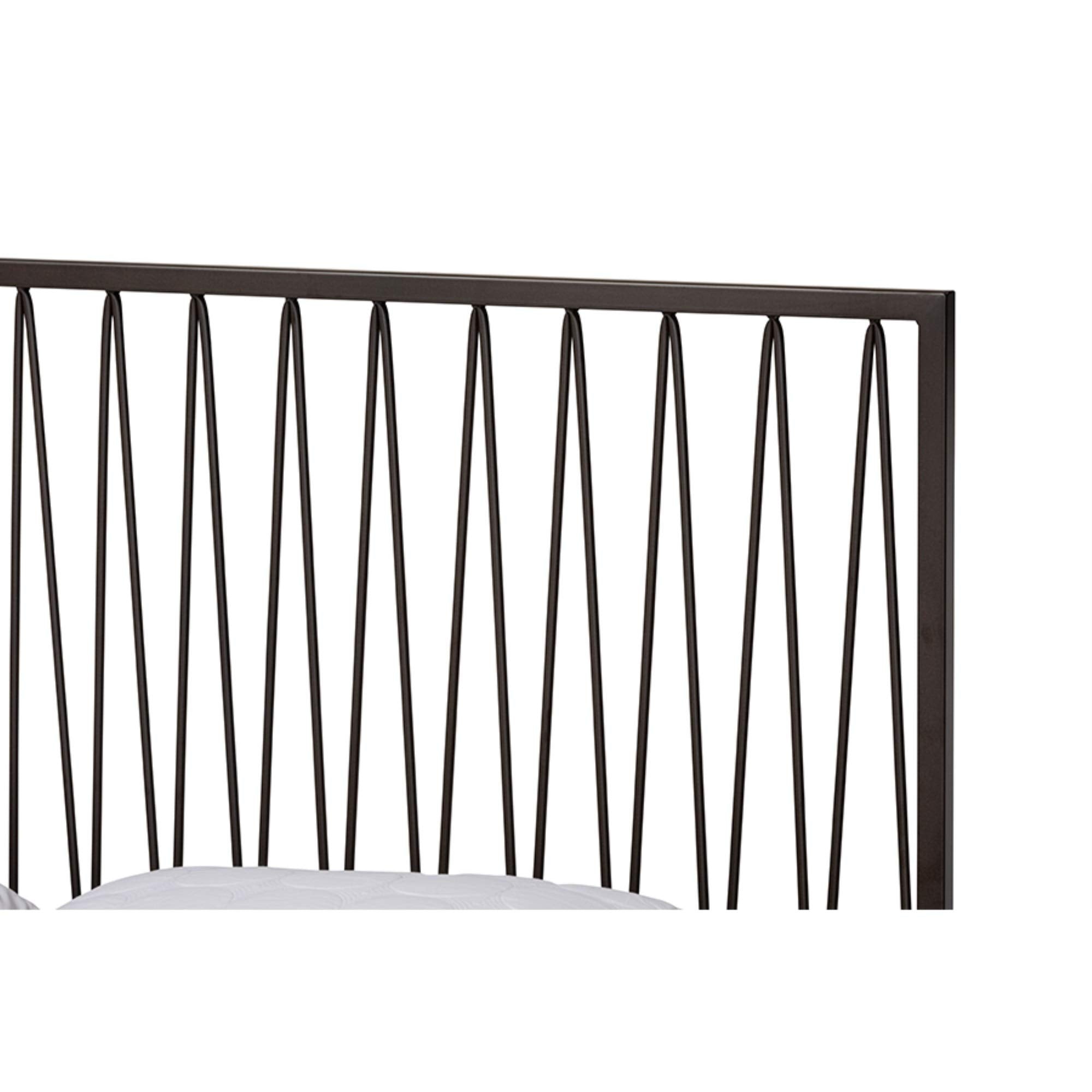 Baxton Studio Jeanette Modern and Contemporary Black Finished Metal Full Size Platform Bed