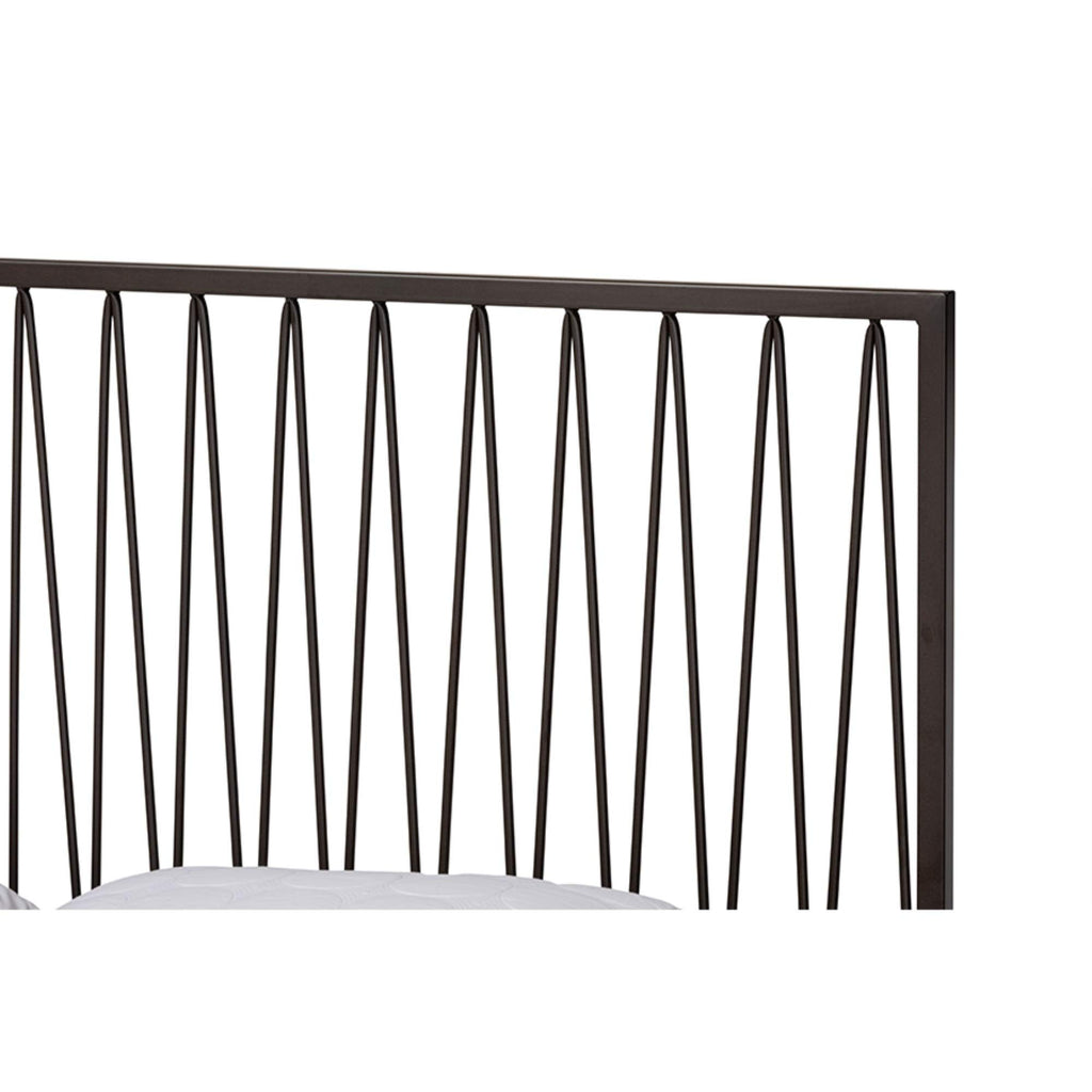 Baxton Studio Jeanette Modern and Contemporary Black Finished Metal Full Size Platform Bed