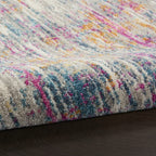 HomeRoots Ivory/Multi 100% Polypropylene 5’ x 7’ Ivory Abstract Striations Area Rug