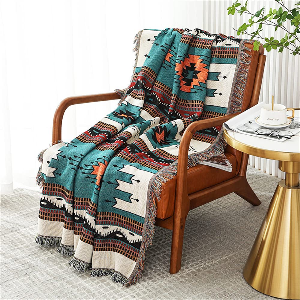 Homesy Southwestern Throw Blankets Navajo Aztec Throws And Blankets Multi-Function Throw For Couch Chair Sofa Bed Home Outdoor B