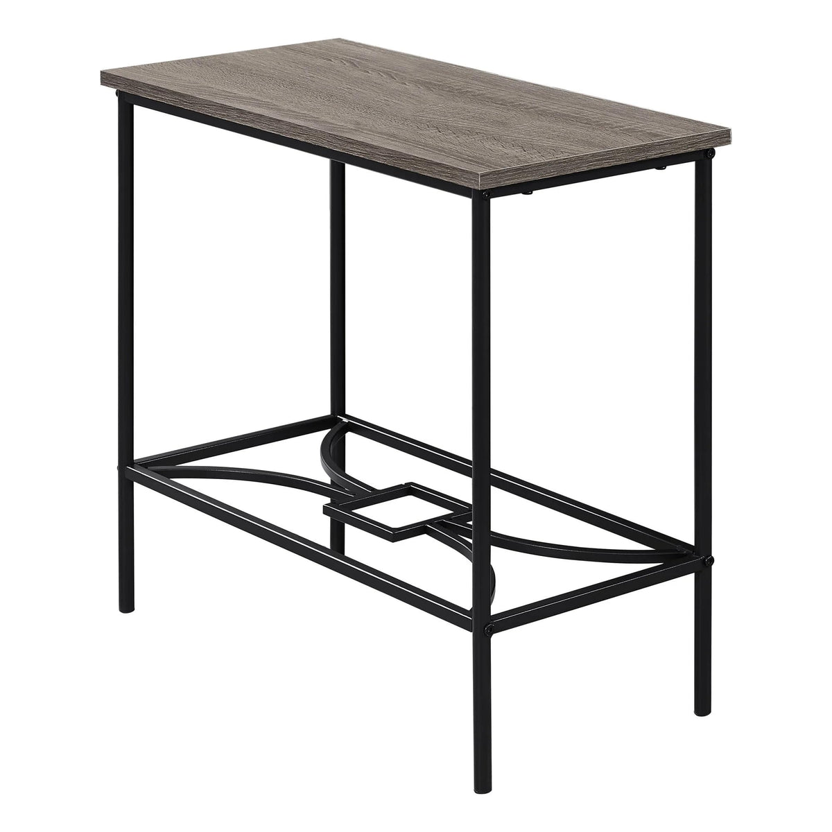 HomeRoots Cappuccino,Black MDF,Metal Accent Table - 22' H/Cappuccino/Black Metal