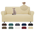 Znsayotx Super Stretch Couch Cover Universal Sofa Covers For Living Room Dogs Pet Friendly Furniture Protector Fitted Spandex Sofa Slipcovers With Anti Slip Foam Sticks (Beige, Sofa)