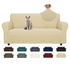 Znsayotx Super Stretch Couch Cover Universal Sofa Covers For Living Room Dogs Pet Friendly Furniture Protector Fitted Spandex Sofa Slipcovers With Anti Slip Foam Sticks (Beige, Sofa)