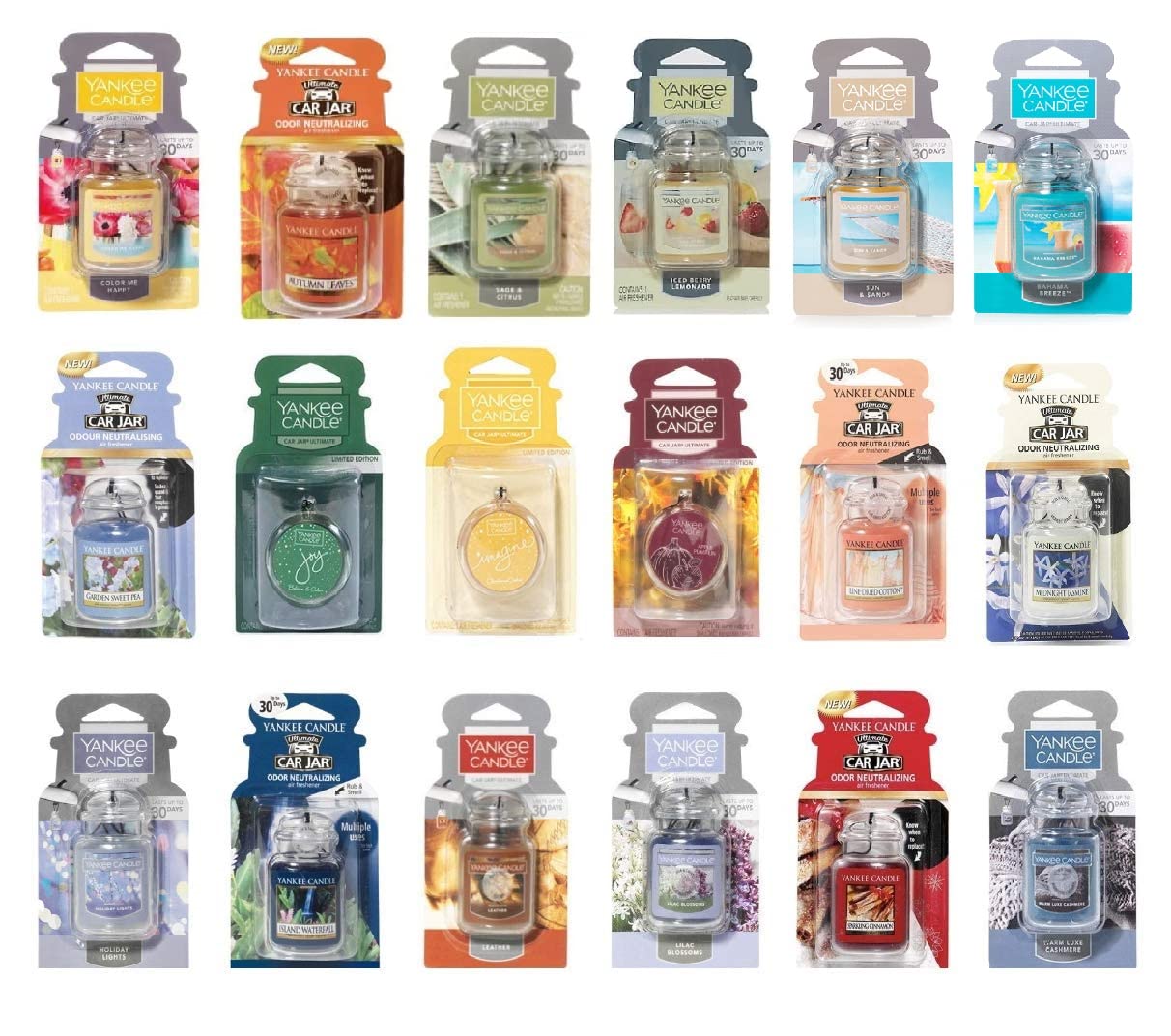 Yankee Candle Pack of 3 Ultimate Car Jar Random Mixed Scents