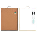 Small Whiteboard Cork-Board Combination For Wall - 16' X 12' Portable Aluminum Frame Magnetic Dry Erse Board Mini Bulletin Cor