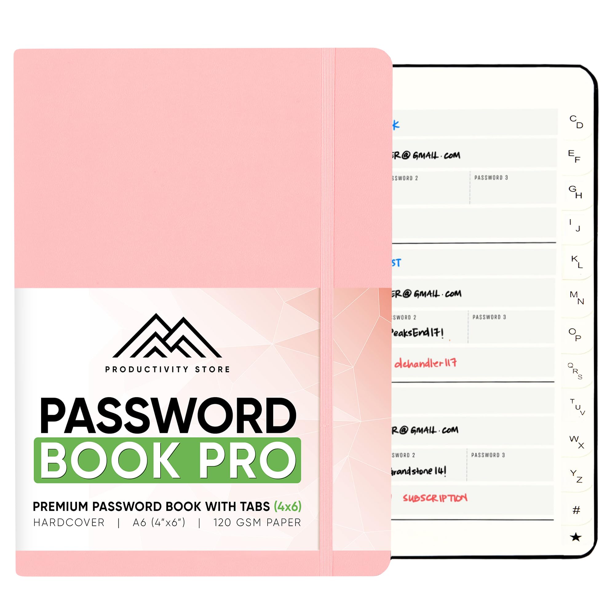 Productivity Store Best Password Book With Alphabetical Tabs | Small Password Book, Organizer & Notebook | Password Keeper To Ke