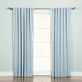 Best Home Fashion Thermal Insulated Blackout Curtains - Back Tab/Rod Pocket - Sky Blue - 52' W X 96' L - (Set Of 2 Panels)