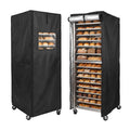 WIMPROXIAO Bread Rack Cover, Black Oxford Fabric 20 Tier Sheet Pan Rack Cover with Zipper, Waterproof Dustproof Protective Cover
