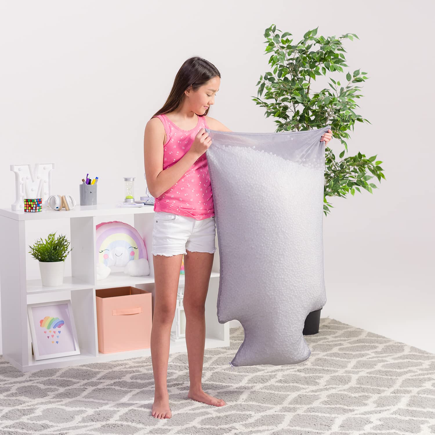 Posh Creations Foam Filling Bean Bag Refill, 75 L, New White