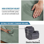 H.Versailtex Recliner Chair Cover Velvet Plush 1-Piece For Large Recliner, Soft Thick Luxury Furniture Protector With Elastic Bo