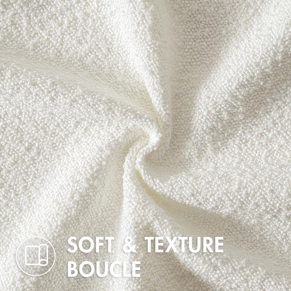 Miulee Set Of 2 Decorative Couch Pillow Covers 20X20 Inch White Neutral Throw Pillows Textured Boucle Accent Solid Cushion Pillowcase Spring Cozy Soft Chair Sofa Bedroom Livingroom Home Decor