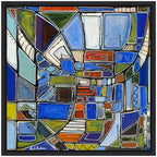 Sylvie Retro Current Framed Canvas by Leah Nadeau